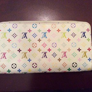 Louis Vuitton Multicolor White Zippy Wallet